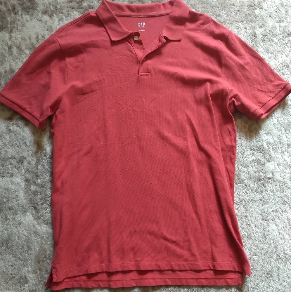 GAP Classic cotton stretch polo Men's size Large Red - Picture 2 of 3
